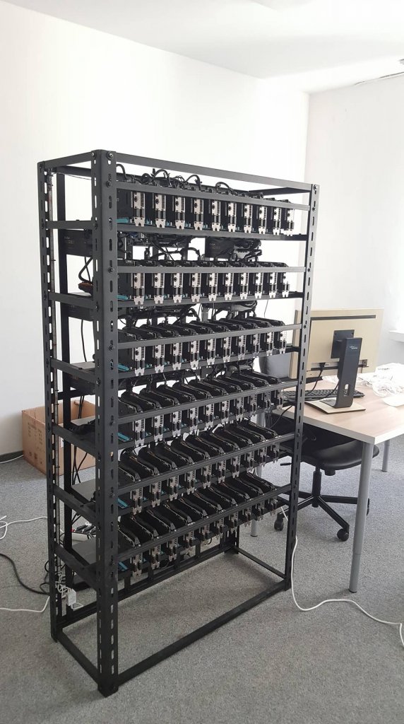 Ethereum GPU Mining Rig 1800 MHs - 60x GPU frame - Enterprise Miner