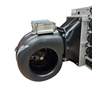 External radial fan used to cool an ASIC cryptocurrency miner